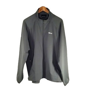 Marmot Men's Full Zip Up Jacket With Florescent Spell Out and Logo Size XL